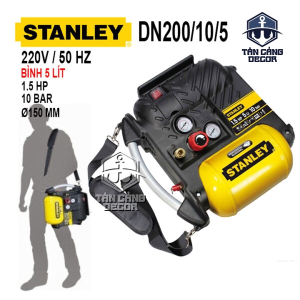 Máy Nén Khí Không Dầu 5 Lít 1.5 HP Stanley DN200/10/5