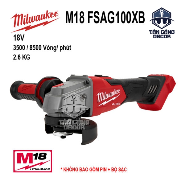 Máy Mài Góc 100 mm Dùng Pin Milwaukee M18 FSAG100XB ( Thân Máy )