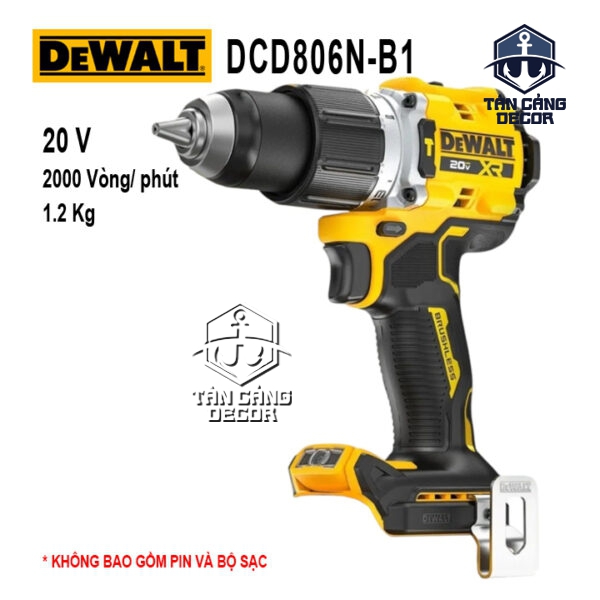 Máy Khoan Động Lực Dùng Pin DeWalt 20V DCD806 ( Thân Máy ) ( Trang Bị Chống KickBack )