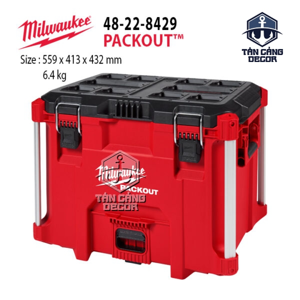 Thùng Đựng Dụng Cụ Milwaukee PACKOUT XL 48-22-8429 – Tải Trọng 45kg, Chuẩn IP65