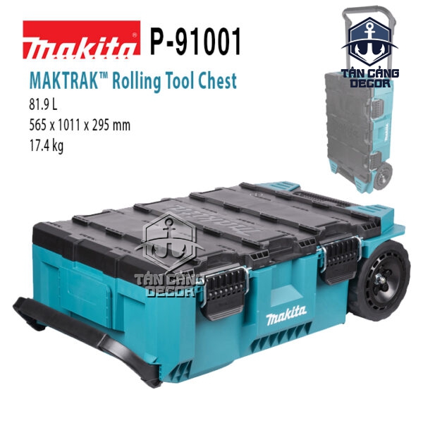 Hộp Đựng Dụng Cụ Có Bánh Xe 81.9L Makita MAKTRAK™ P-91001 – Tải Trọng 113kg