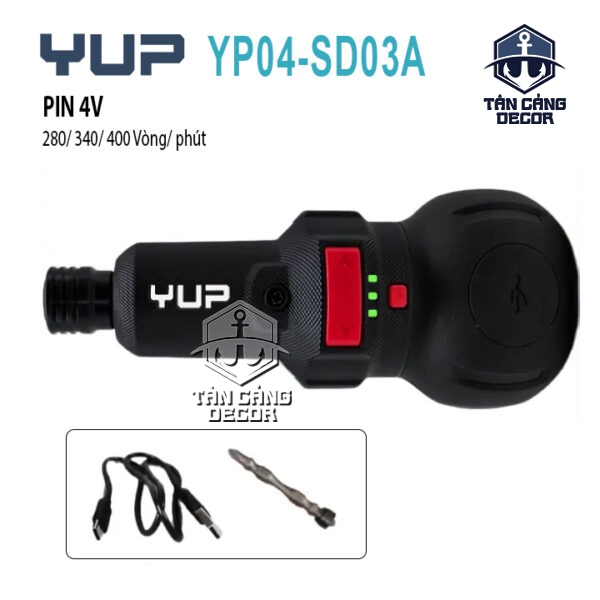Máy Vặn Vít Mini Dùng Pin 4 V YUP YP04-SD03A – 850mAh, Lực Siết 2.0Nm