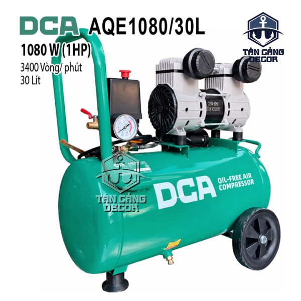 Máy Nén Khí Không Dầu 30L DCA AQE1080/30L – 1.08KW, 0.8MPa, 190 Lít/Phút