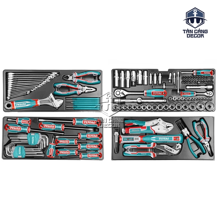 Bộ Đồ Nghề 132 Chi Tiết TOTAL THPTCS71321 – Tủ 3 Ngăn Kéo, Đầy Đủ Dụng Cụ Sửa Chữa - Ảnh 3