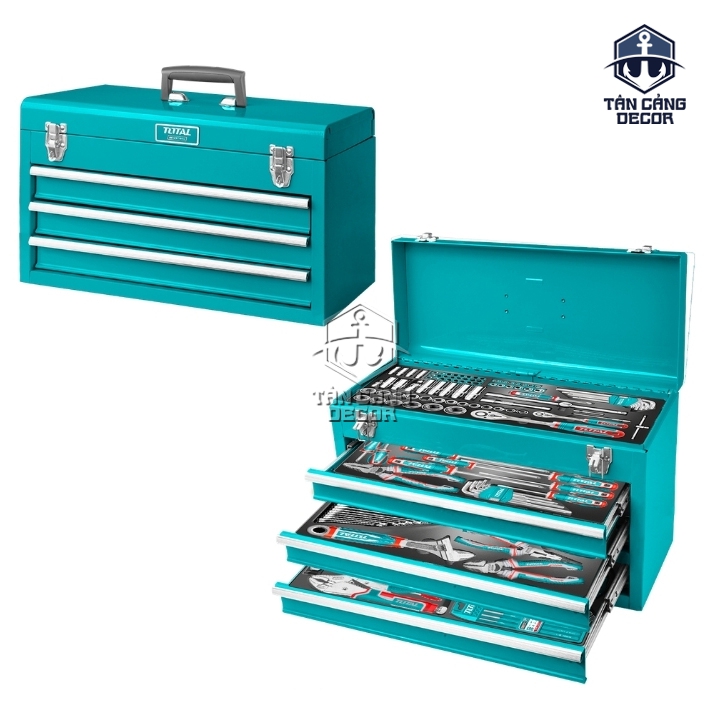 Bộ Dụng Cụ 136 Chi Tiết TOTAL THTCS351367 – Tủ Đồ Nghề Thép 3 Ngăn Kéo Chuyên Nghiệp - Ảnh 2