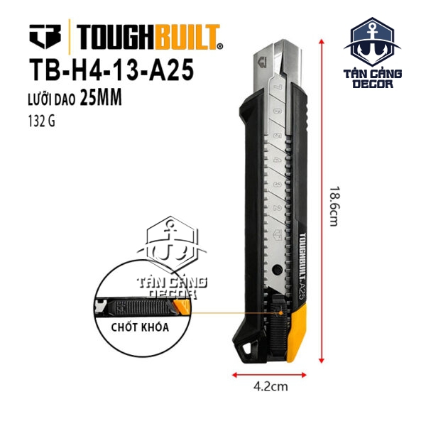 Dao Cắt 25mm ToughBuilt TB-H4-13-A25 AutoLock Snap-Off Knife
