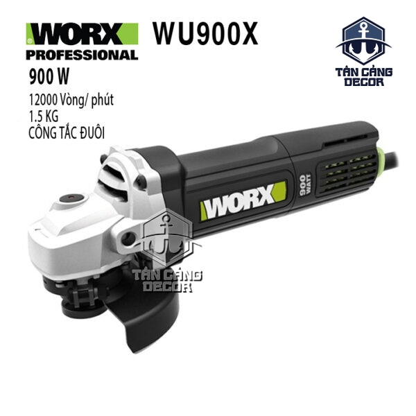Máy Mài Góc 900W 100mm Worx WU900X – Công Tắc Đuôi (Thân Máy)