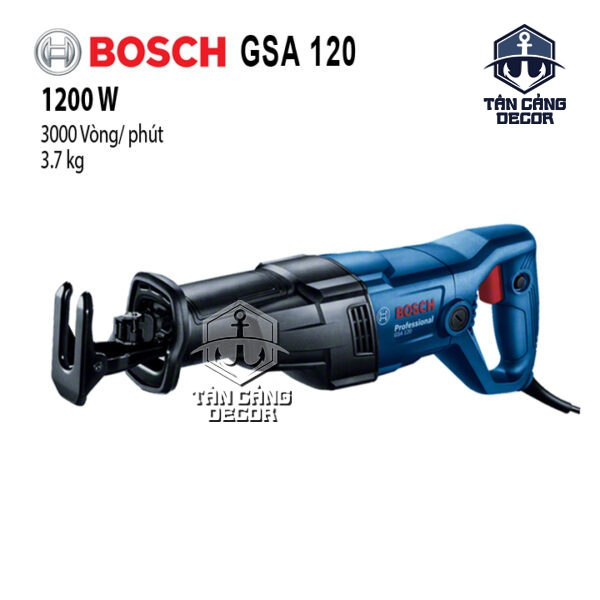 Máy Cưa Kiếm 1200W Bosch GSA 120 – Hành Trình 29mm, Cắt Gỗ 220mm