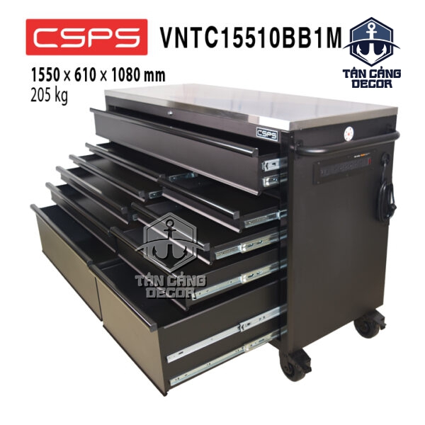 Tủ Dụng Cụ 155cm CSPS VNTC15510BB1M – 10 Hộc Kéo Màu Đen