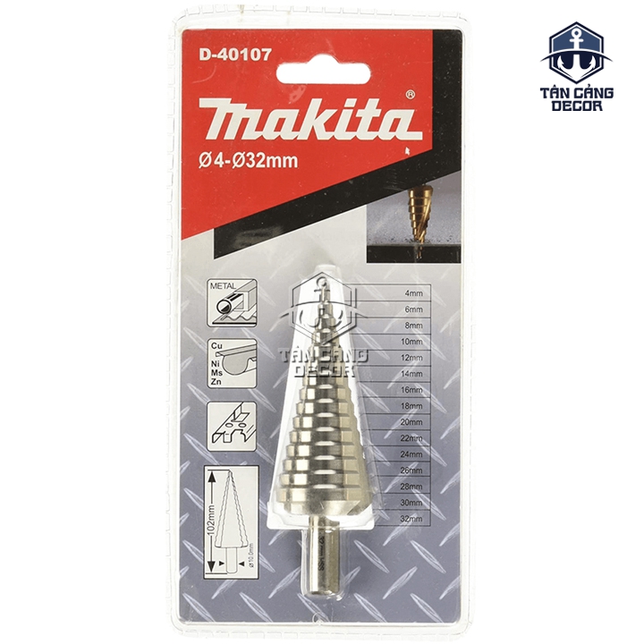 Mũi Khoan Tháp HSS 4–32mm Makita D-40107 – Chuôi 10mm - Ảnh 2