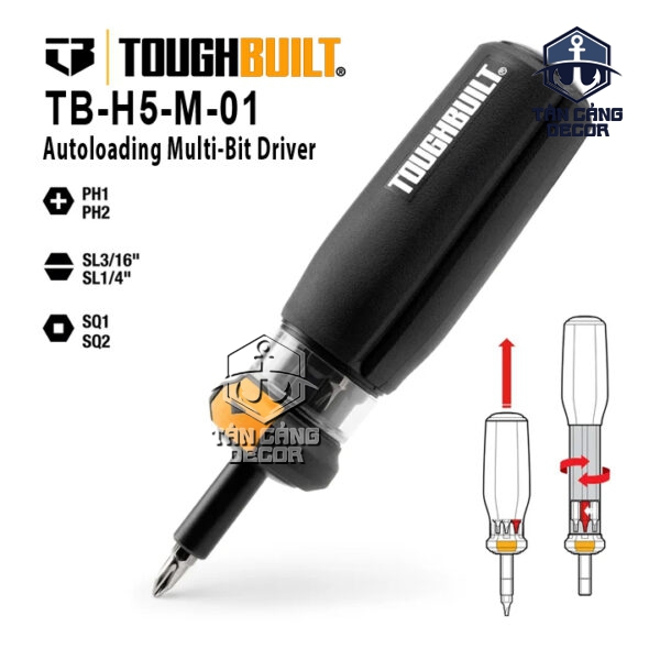 Tua Vít Đa Năng Nạp Mũi Tự Động ToughBuilt TB-H5-M-01 – Bộ Tua Vít 7 Chi Tiết