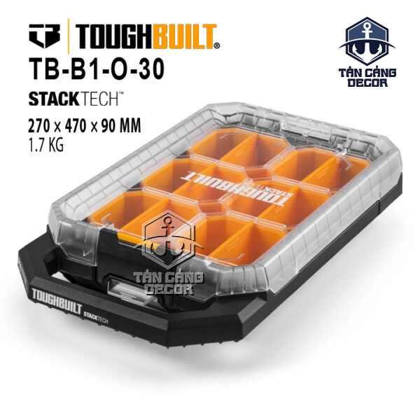 Hộp Đựng Linh Kiện ToughBuilt TB-B1-O-10C - StackTech Compact Low-Profile Organizer