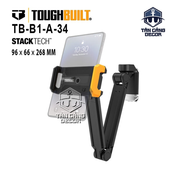 Tay Đỡ Máy Tính Bảng ToughBuilt TB-G1-A62 – StackTech Tablet Arm 4.7–13 Inch, Xoay 360°