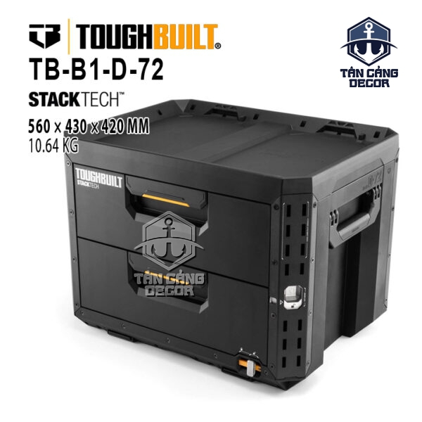 Hộp Đựng Dụng Cụ 2 Ngăn Kéo Khóa Riêng ToughBuilt TB-B1-D-72 - StackTech 2-Drawer Locking Box