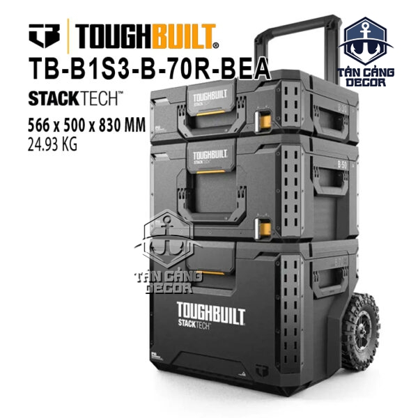 Bộ 3 Hộp Đựng Dụng Cụ Có Bánh Xe ToughBuilt TB-B1S3-B-70R-BEA - StackTech 3pce Rolling Tool Box Set