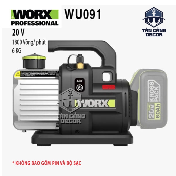 Máy Hút Chân Không 2L Dùng Pin 20V WORX WU091 (Thân Máy)