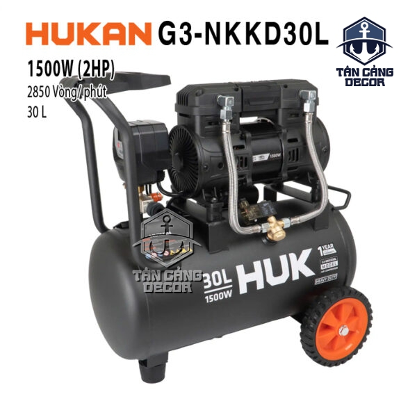 Máy Nén Khí Không Dầu 30L HUKAN G3-NKKD30L – Công Suất 1500W, Khí Sạch, Hiệu Suất Cao