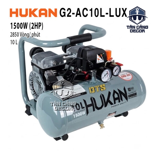 Máy Nén Khí Không Dầu 10L 2HP HUKAN G2-AC10L-LUX GEN2 PRO