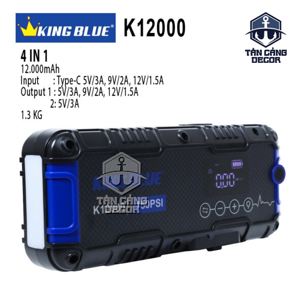 Bộ Bơm Lốp, Kích Bình Đa Năng KingBlue K12000