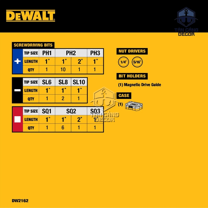 Bộ Mũi Vít DeWALT DW2162 - 29 Chi Tiết, Hộp ToughCase+ - Ảnh 4