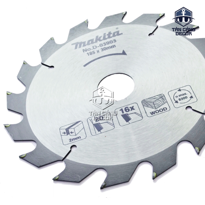 Lưỡi Cưa Gỗ 185 x 30mm x 16T Makita D-03903 - Ảnh 2