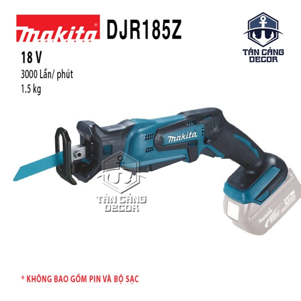 Máy Cưa Kiếm Dùng Pin 18V Makita DJR185Z - Hành Trình 13mm (Thân Máy)