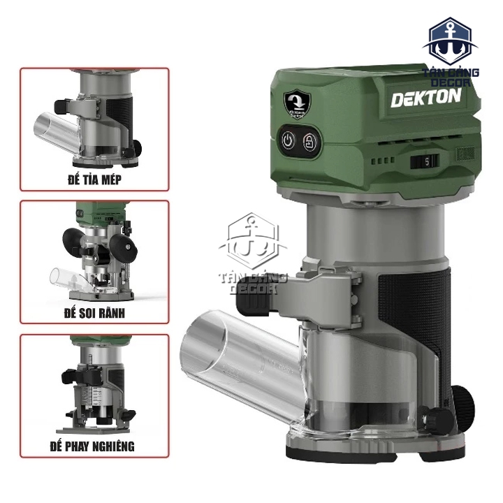 Máy Phay Gỗ 6.25 mm Dùng Pin 21V Dekton M21-MS635XPRO ( Thân Máy ) - Ảnh 4