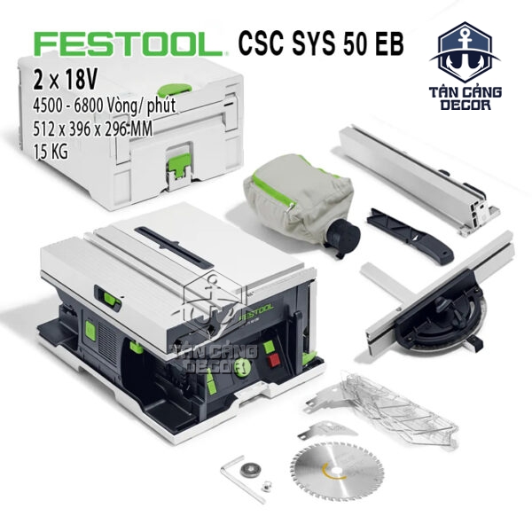 Máy Cưa Bàn Trượt Dùng Pin 18V Festool CSC SYS 50 EB-Basic (576820)